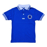 Camisa Polo Cruzeiro Bebê Infantil Juvenil Azul Oficial