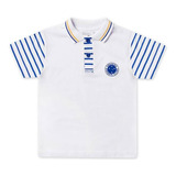 Camisa Polo Infantil Cruzeiro Branca Oficial