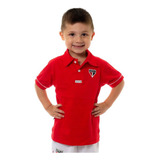 Camisa Polo Infantil São Paulo Vermelha Oficial