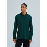 Camisa Polo Masculina Manga Longa Em Piquet Hering