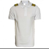 Camisa Polo Para Piloto De Avião Com Um Par De Berimbelas 