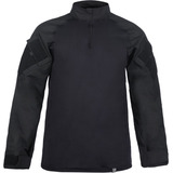Camisa Preta Combat T-shirt Peitoral Poliamida Fator Uv +50