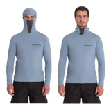 Camisa Prot. Uv50 Pesca C/ Touca,repelente À Insetos Azul 