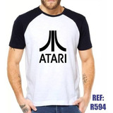 Camisa Raglan Atari Video Game Palyer Geek Anos 80 90 Nerd 
