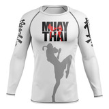 Camisa Rash Guard Muay Thai Segunda Pele Manga Longa Treino
