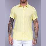 Camisa Red Feather Light Linen Masculina Amarela