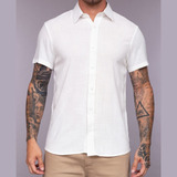 Camisa Red Feather Light Linen Masculina Off White Dom