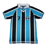 Camisa Retro Grêmio 2001 Copa Do Brasil #7 Tetra Tricolor 