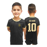 Camisa Seleção Brasileira 2022 Infantil Preta