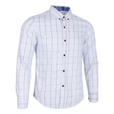 Camisa Social Casual Masculina Slim Fit Manga Comprida Xadre