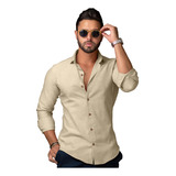 Camisa Social De Linho Masculina Premium Moda Luxo 
