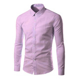 Camisa Social Manga Longa Slim Fit Tecido Não Amassa