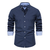 Camisa Social Masculina De Manga Comprida Slim Fit Shirts De
