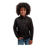 Camisa Social Masculina Juvenil Manga Long Tam 10 12 14 E 16