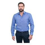 Camisa Social Masculina Linho Italiano Slim Fit Premium