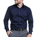 Camisa Social Masculina Slim Com Elastano Premium