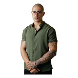 Camisa Social Masculina Slim Fit Linho Algodão/poliéster.