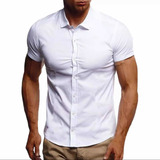 Camisa Social Masculino Slim Fit Manga