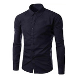 Camisa Social Slim Lisa Para Usar Com Terno Gravata Ou Jeans