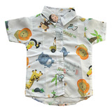 Camisa Social Tematica Safari Bebê Menino Infantil