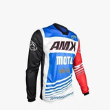 Camisa Sprint Amx Prime Azul / Branco / Vermelho Motocross
