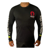 Camisa Térmica Segunda Pele Proteção Uv Mangalarga Preta