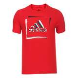 Camisa Vermelha Masculina Estampada Com Logo adidas Frontal