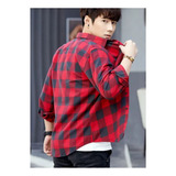 Camisa Xadrez Flanelada Masculina De Manga Longa Importado