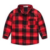 Camisa Xadrez Infantil Festa Junina Flanelada Grossa Longa