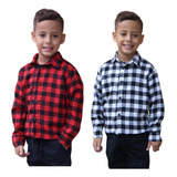 Camisa Xadrez Infantil Flanelada Masculino Festa