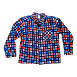 Camisa Xadrez Infantil Manga Longa Menino Masculino Unissex
