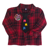 Camisa Xadrez Infantil Menino Flanelada Blusa Junina Bebê