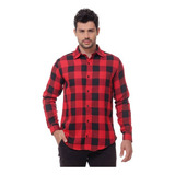 Camisa Xadrez Masculina Social Slim Manga Longa Flanela