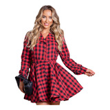 Camisa Xadrez Vestido Caipira Festa Junina Blusa Plus Size 