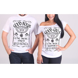 Camiseta/ Bata Canoa/ Baby-look Vikings Good Girl E Good Boy