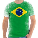 Camiseta, Camisa Bandeira Do País Brasil,