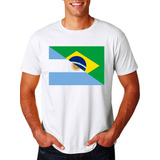 Camiseta Adulto Infantil Bandeira Brasil E