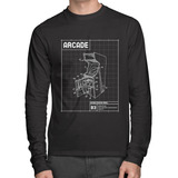 Camiseta Algodão Arcade Fliperama Projeto Longa