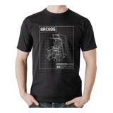 Camiseta Algodão Arcade Fliperama Projeto Masculina