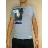Camiseta Azul Masculina Tamanho P - Calvin Klein Original