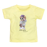 Camiseta Baby Bear Menina: Elegância Amarelo