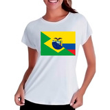 Camiseta Baby Look Feminina Bandeira Brasil