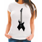 Camiseta Baby Look Guitarra Bc Rich Warlock Banda De Rock 03