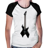 Camiseta Baby Look Raglan Guitarra Bc