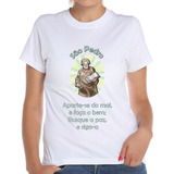 Camiseta Baby Look São Pedro Aparta-se Do Mal E Faça O Bem