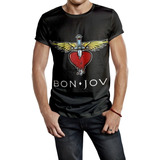 Camiseta Banda De Rock Americana Antiga Bon Jovi Gold#02