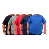 Camiseta Básica Plus Size Kit 5