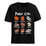 Camiseta Basica Potter Cats Love Hogwarts