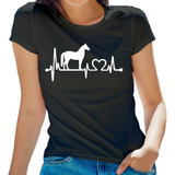 Camiseta Batimento Cardiaco Amor Por Cavalo