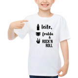 Camiseta Bebê Fralda Leite Rock Roupa